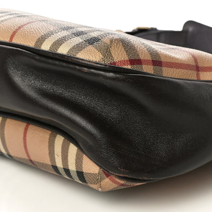 Burberry Haymarket Check Buckle Shoulder Bag Dark Brown 11 of 19