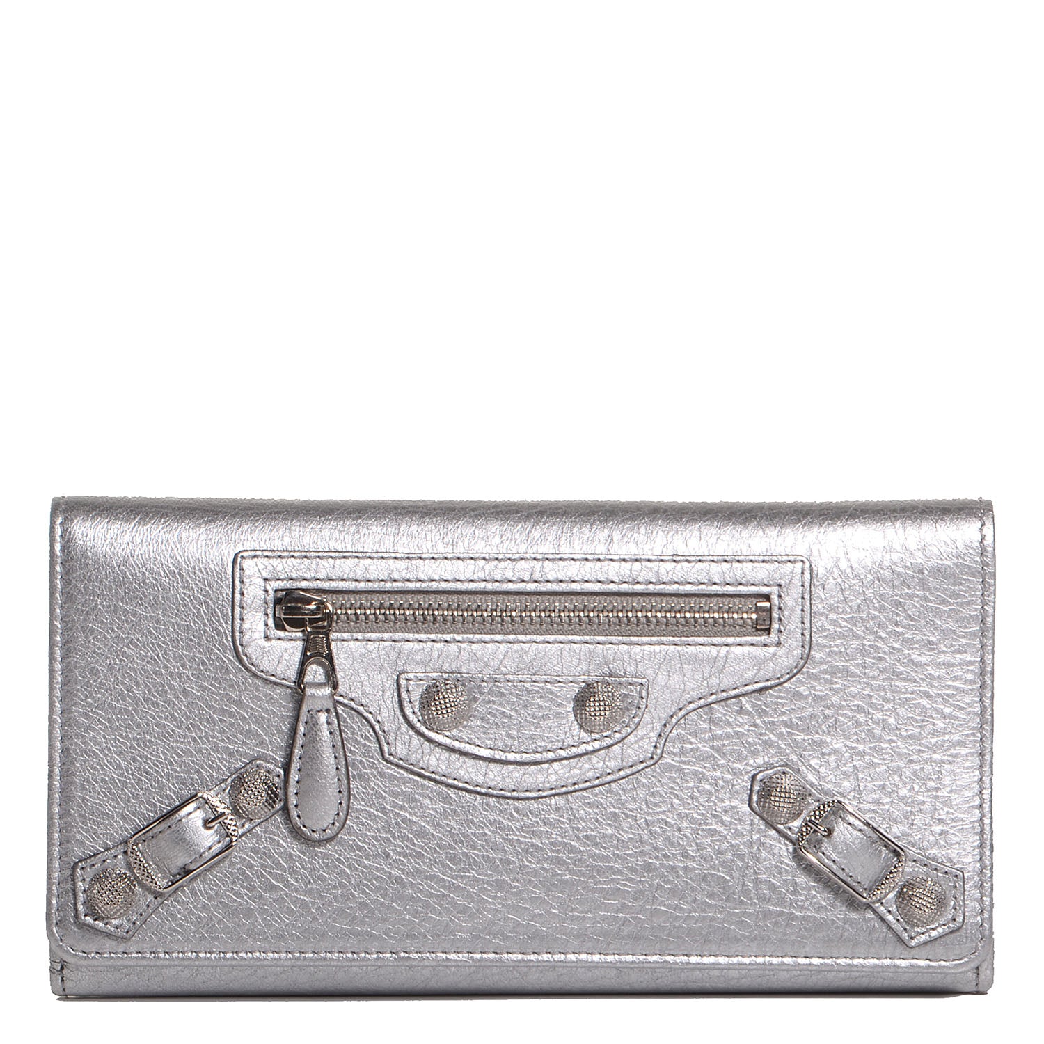 Balenciaga Agneau Giant 12 Silver Hardware Money Wallet Gris Aluminum 1 of 8