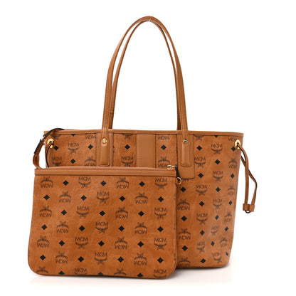 MCM Visetos Medium Liz Reversible Shopper Tote Cognac 4 of 16