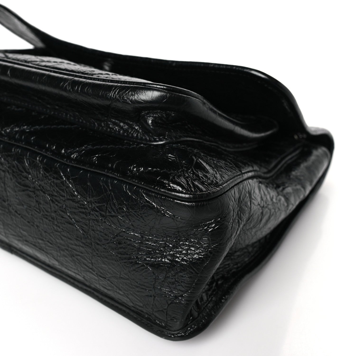Saint Laurent Crinkled Calfskin Matelasse Monogram Large Niki Chain Satchel Black 9 of 9
