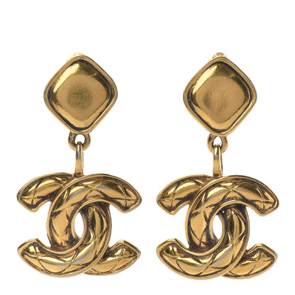 Chanel CC Drop Clip On Earrings Gold 1 of 4