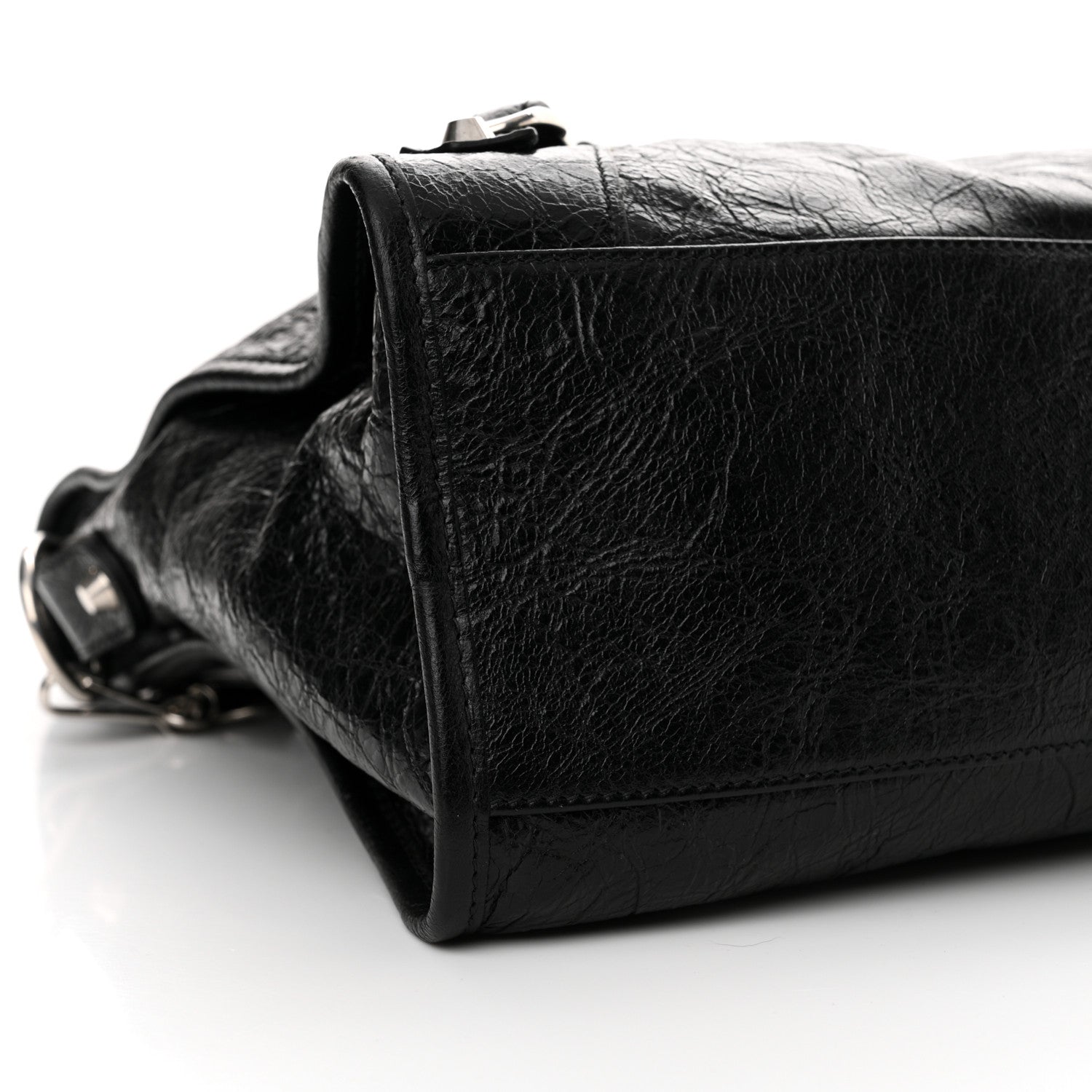Balenciaga Agneau Arena Silver Hardware Medium Le City Black 9 of 12