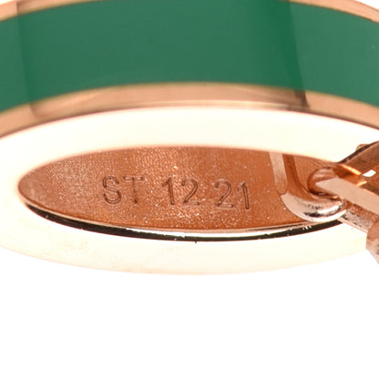 Hermes Lacquered Rose Gold Mini Pop H Pendant Necklace Vert Malachite 7 of 8