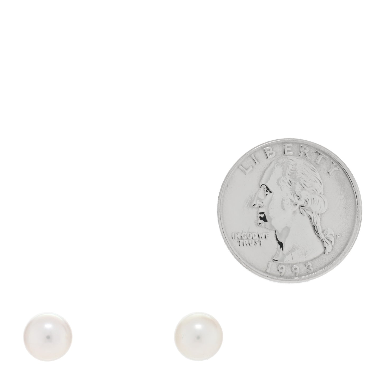 18K White Gold Akoya Pearl 8-8.5mm Stud Earrings
