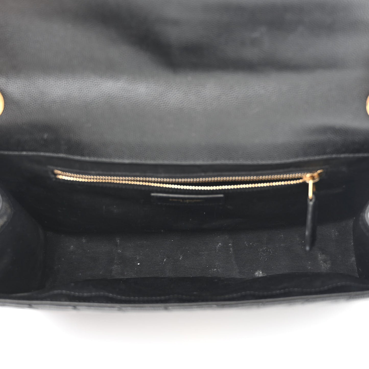 Grain De Poudre Matelasse Chevron Large Monogram Satchel Black