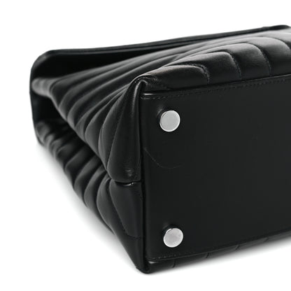 Saint Laurent Calfskin Y Quilted Monogram Large Loulou Chain Satchel Black 7 of 9