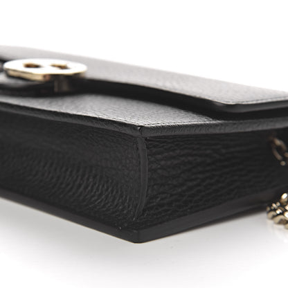 Gucci Dollar Calfskin Interlocking G Chain Wallet Black 8 of 10