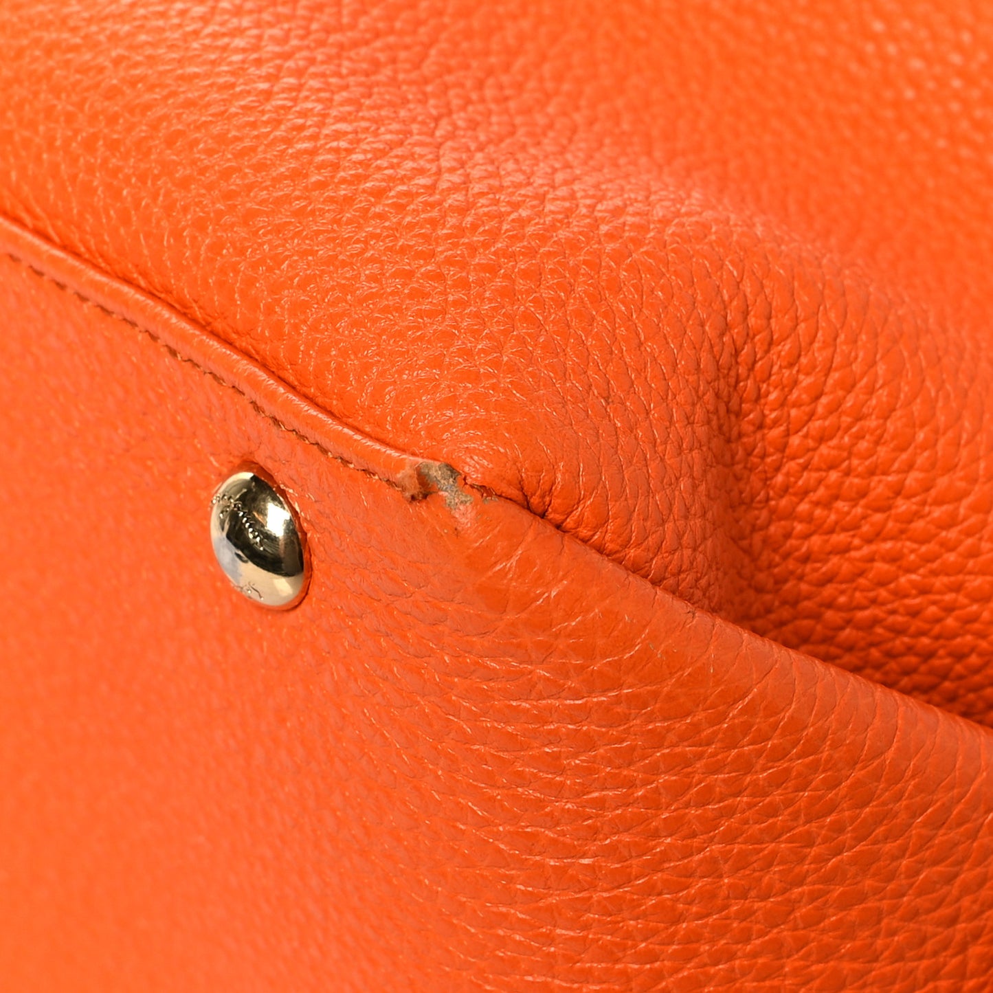 Pebbled Calfskin Fiamma Bag Orange