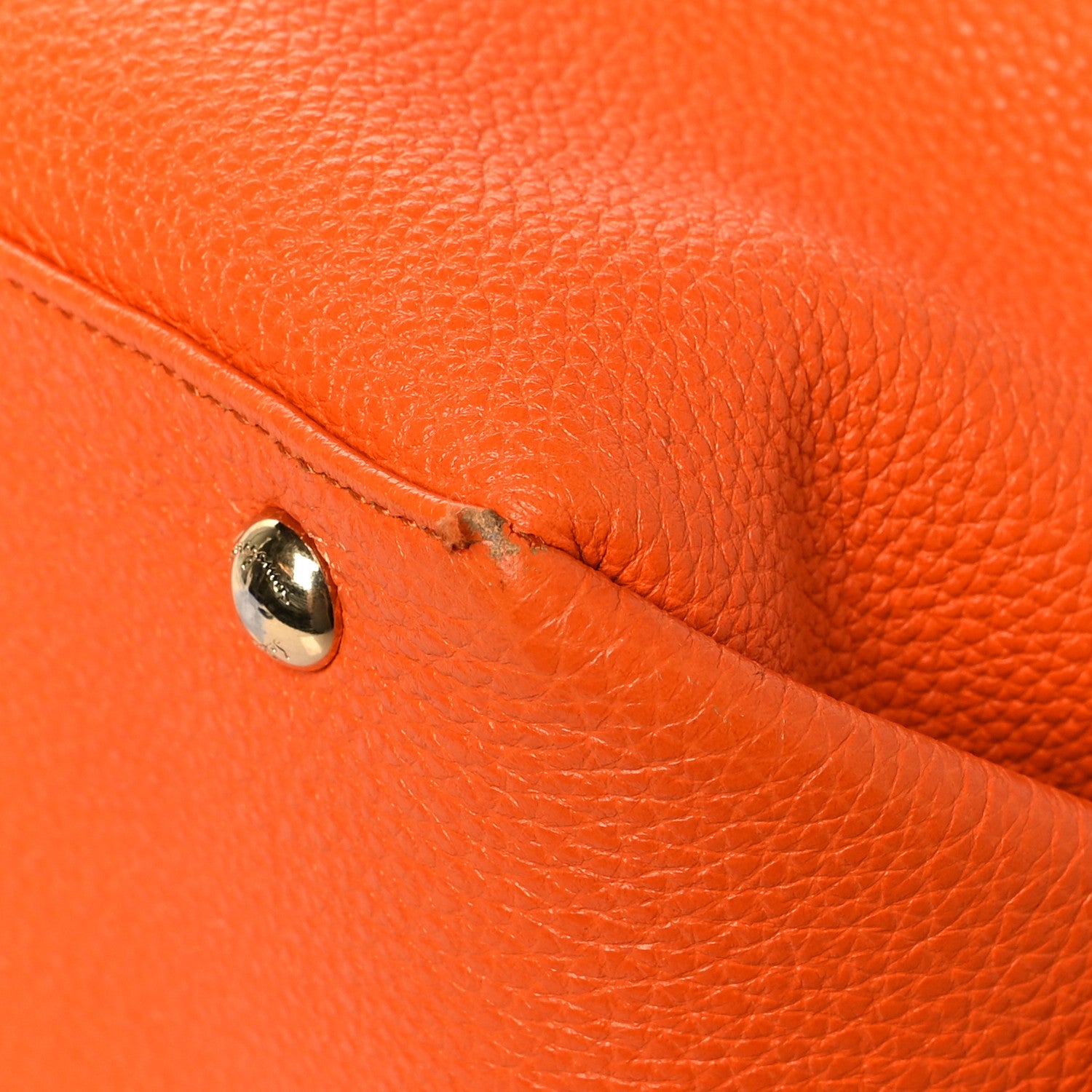 Salvatore Ferragamo Pebbled Calfskin Fiamma Bag Orange 13 of 16