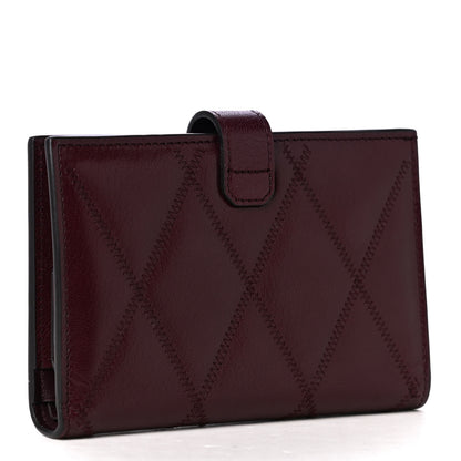 Givenchy Goatskin Diamond Quilted GV3 Medium Wallet Aubergine 2 of 4