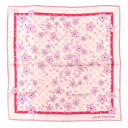 Louis Vuitton LV X TM Silk Monogram Cherry Blossom Square 70 Scarf Pink 1 of 3