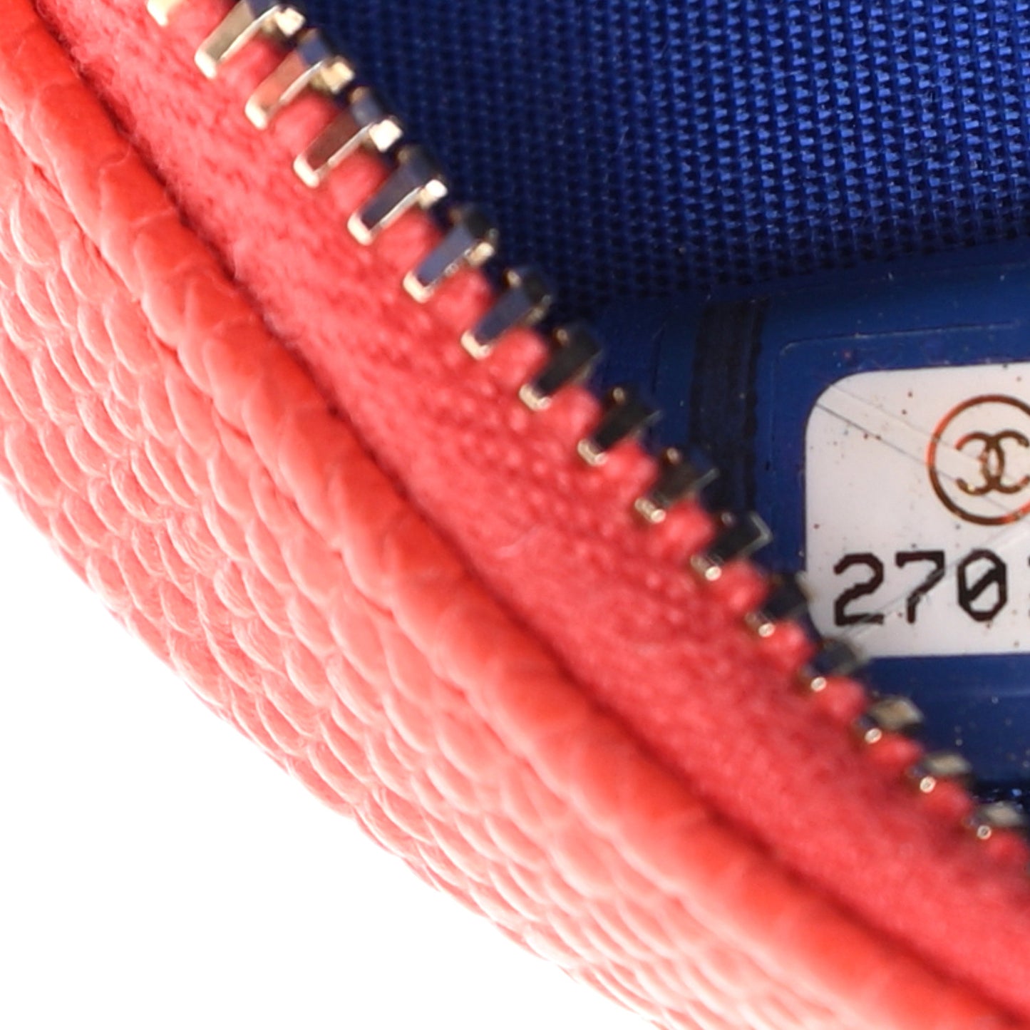 Caviar Quilted Round Filigree Crossbody Blue White Red