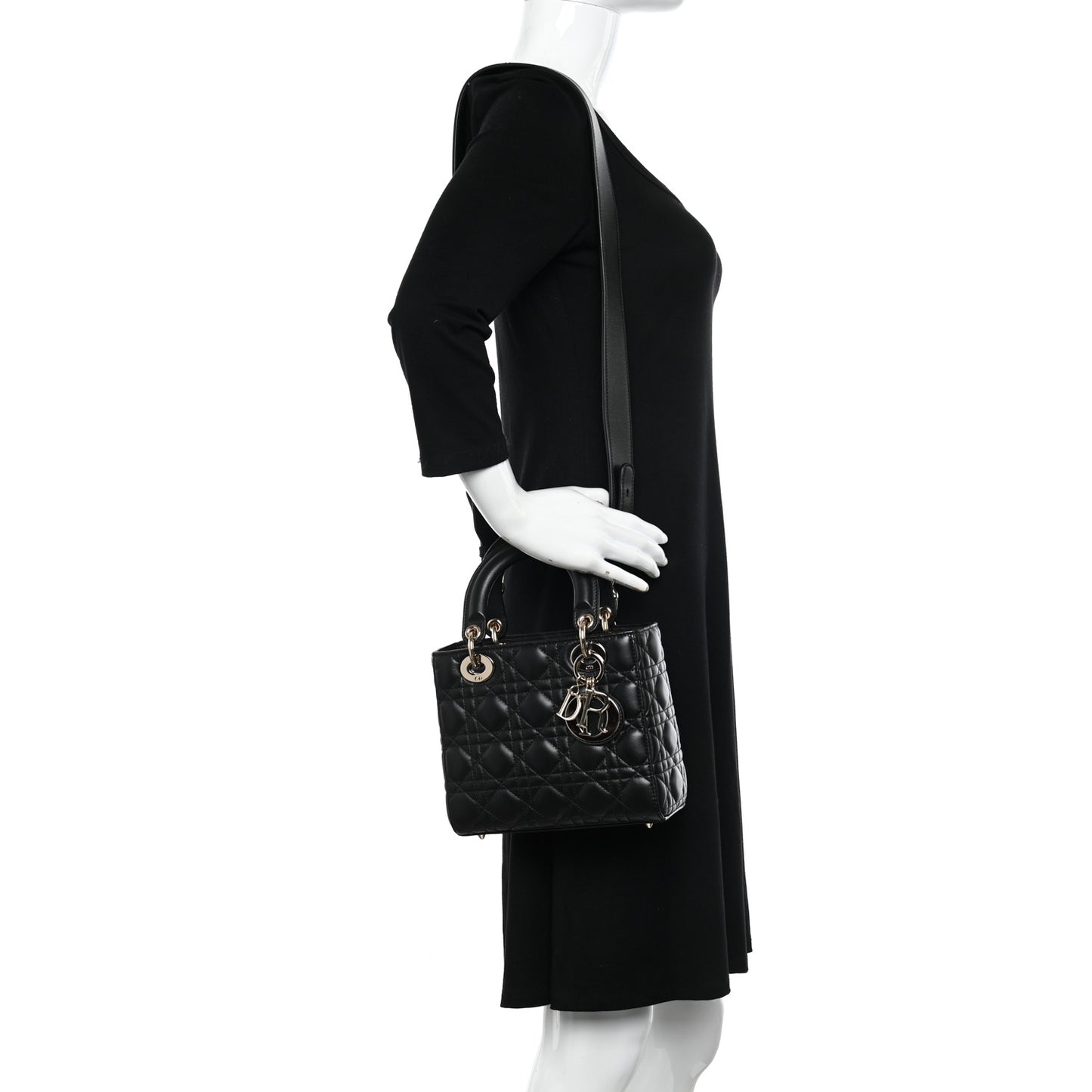 Lambskin Cannage Small My ABCDior Lady Dior Black