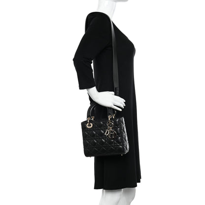 Christian Dior Lambskin Cannage Small My ABCDior Lady Dior Black 2 of 14