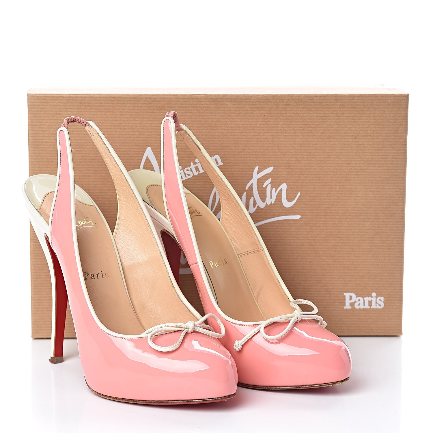 Christian Louboutin Patent Georgineta 120 Platform Slingback Pumps 40 Guimauve 10 of 10