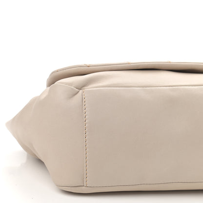 Chanel Lambskin Contrast Stitch Surpique Accordion Flap Beige 9 of 10