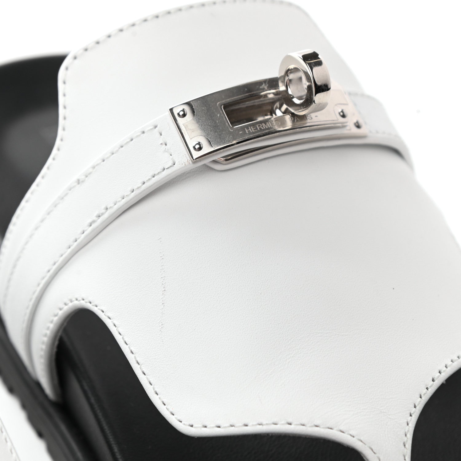 Hermes Calfskin Womens Empire Sandals 35 White 9 of 11
