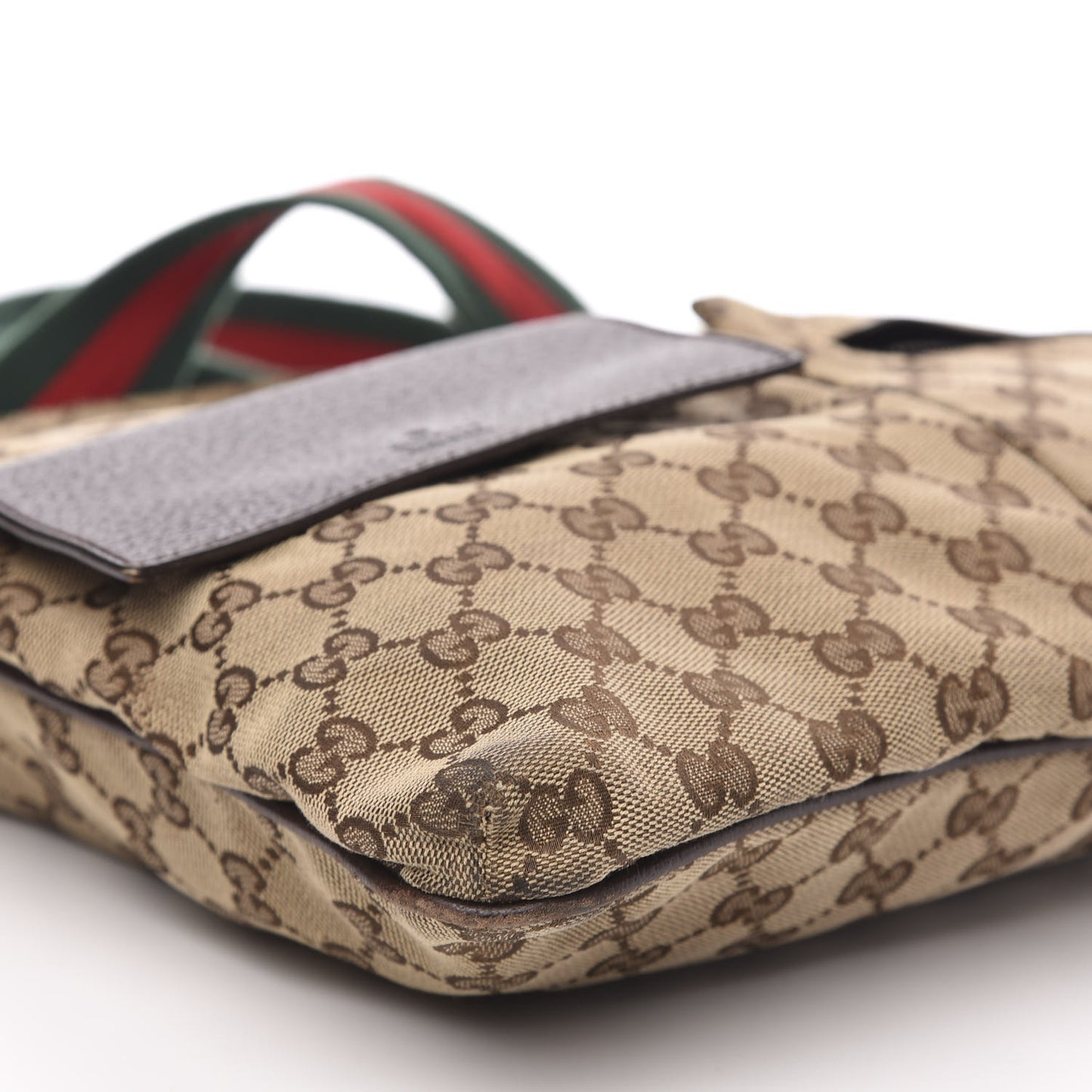 Monogram Web Medium Double Pocket Messenger Bag Dark Brown