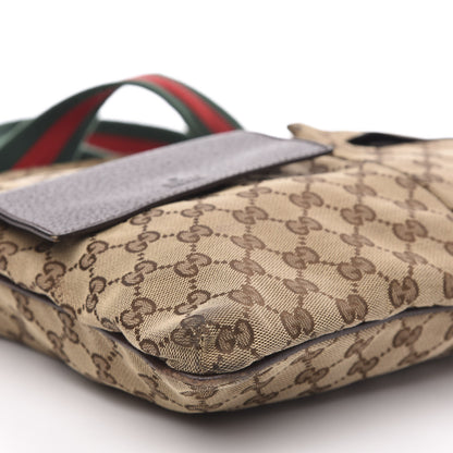 Gucci Monogram Web Medium Double Pocket Messenger Bag Dark Brown 9 of 16