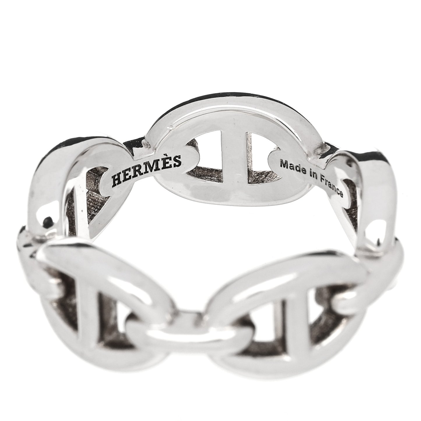 Sterling Silver PM Chaine d'Ancre Enchainee Band Ring 52 6