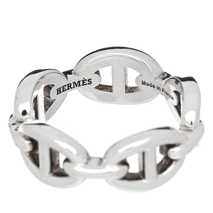 Hermes Sterling Silver PM Chaine d'Ancre Enchainee Band Ring 52 6 4 of 7