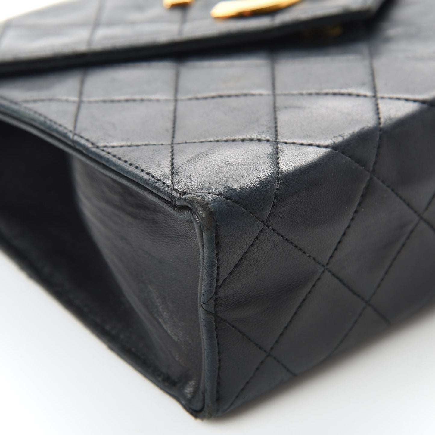 Lambskin Quilted Flap Bag Black