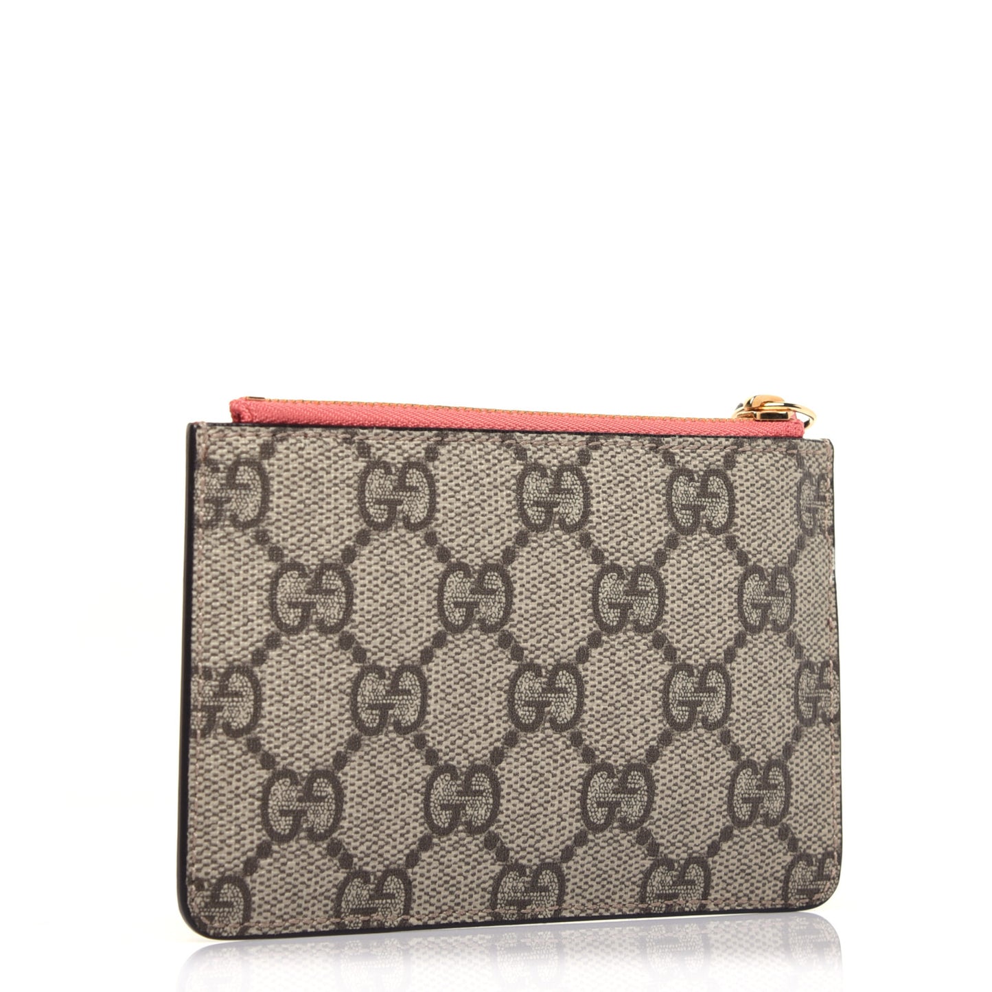 GG Supreme Monogram Embroidered Face Key Case Pink