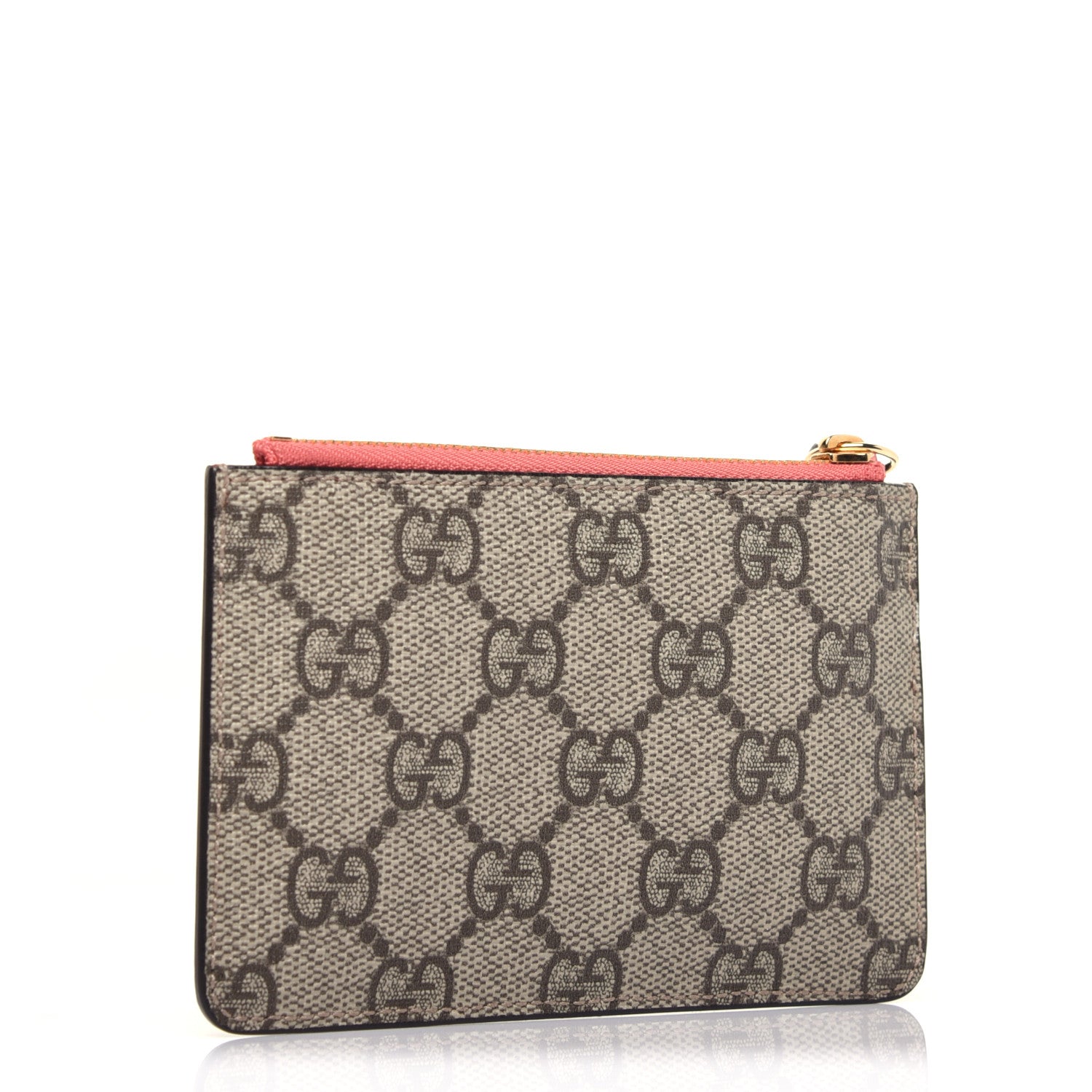 Gucci GG Supreme Monogram Embroidered Face Key Case Pink 3 of 11