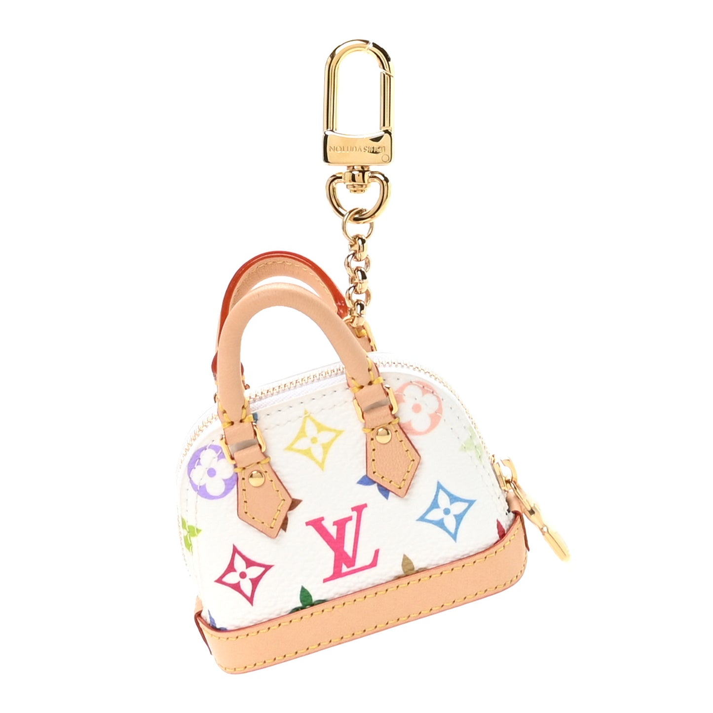 LV x TM Monogram Multicolor Micro Alma Bag Charm White