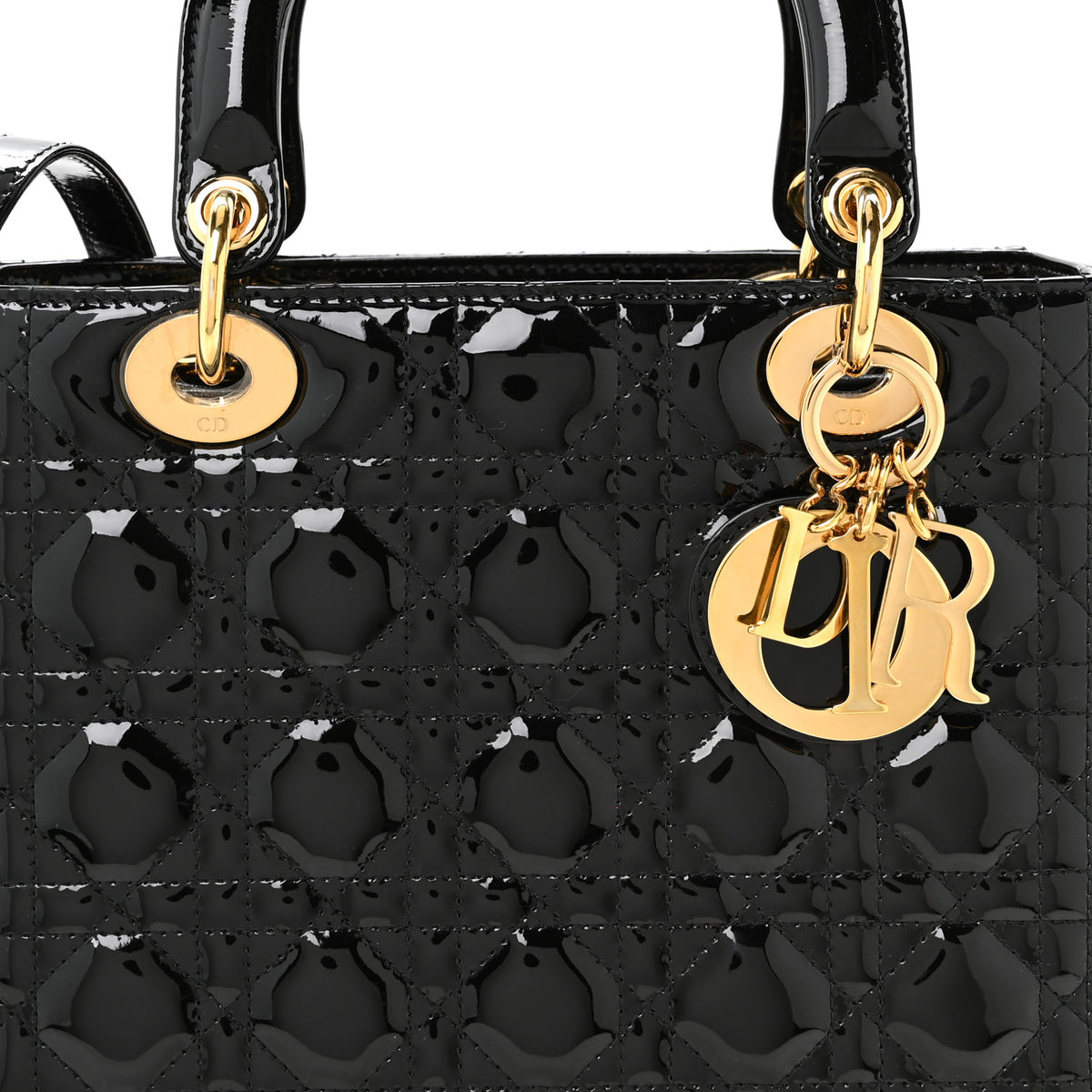 Christian Dior Patent Cannage Medium Lady Dior Black 8 of 12
