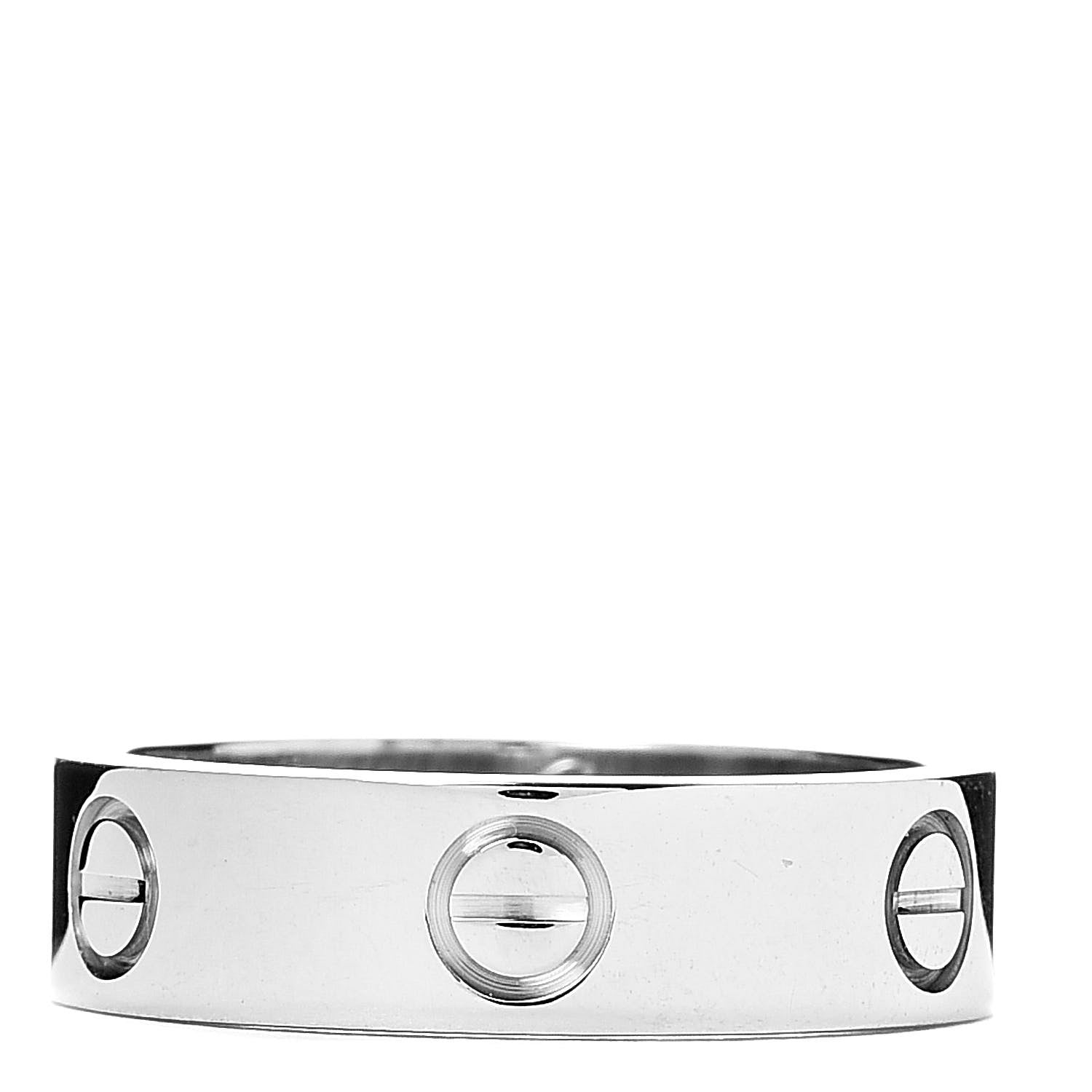 Cartier 18K White Gold 5.5mm LOVE Ring 55 7.25 1 of 4