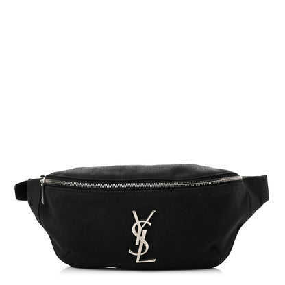 Saint Laurent Canvas Monogram Belt Bag Black 1 of 12