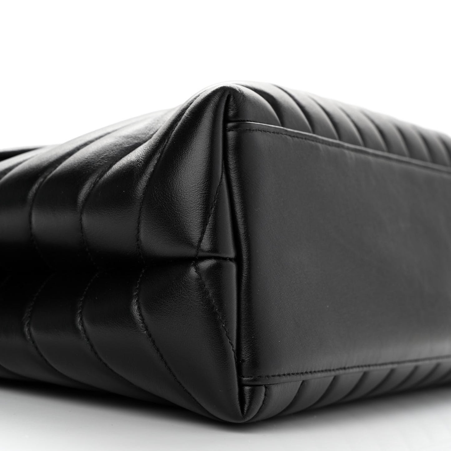 Calfskin Y Quilted Monogram Monochrome Medium Loulou Chain Satchel Black
