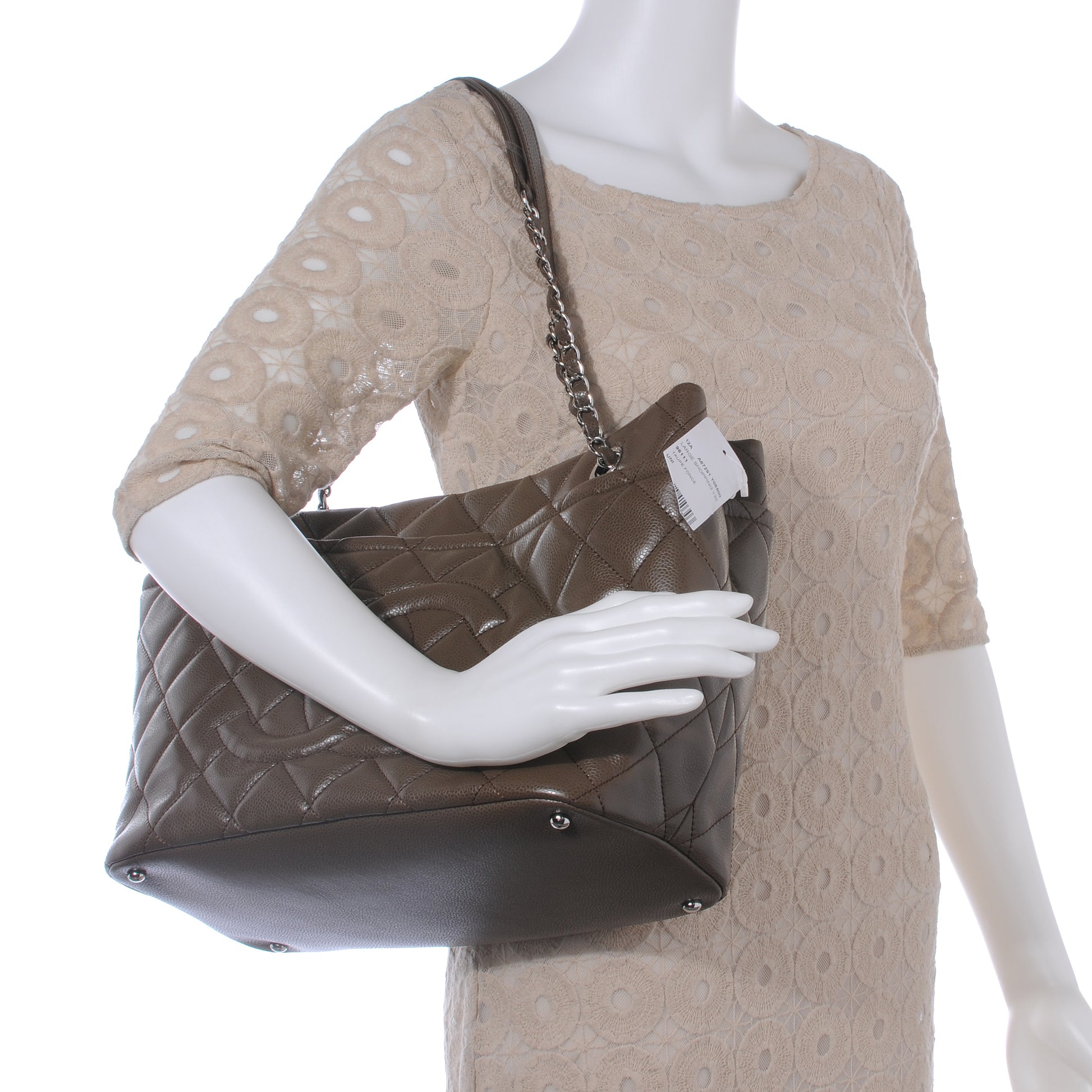 Chanel Caviar CC Timeless Soft Tote Taupe Fonce 2 of 9