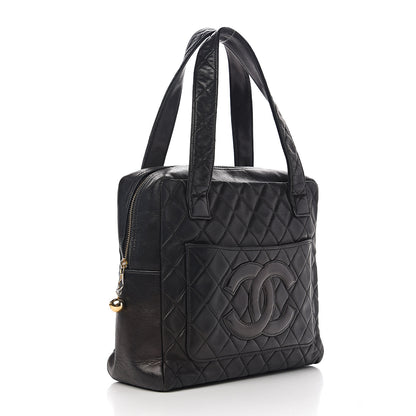 Chanel Lambskin Quilted CC Tote Black 2 of 12