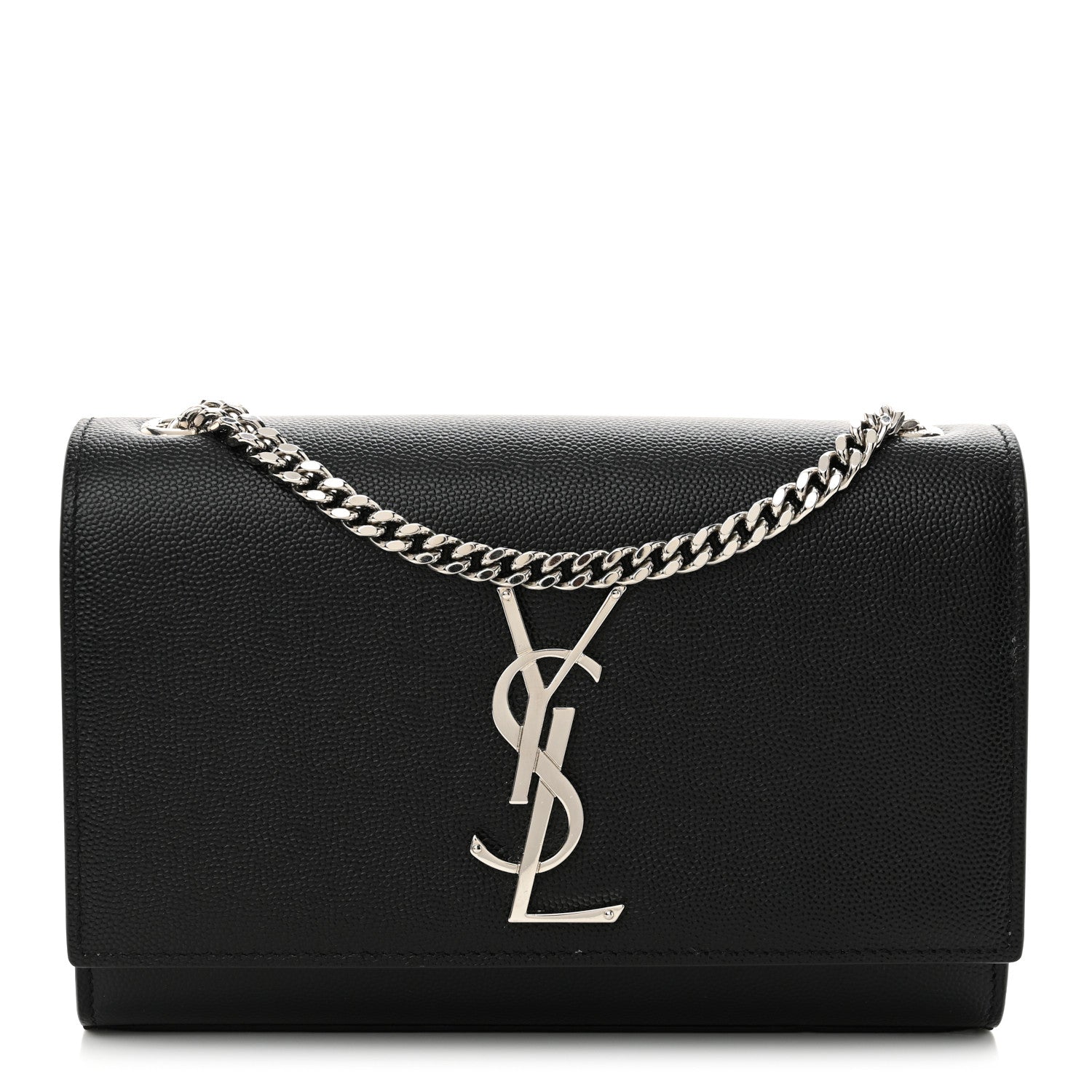 Saint Laurent Grain De Poudre Small Monogram Kate Satchel Black 1 of 10