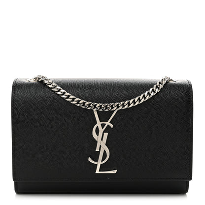 Saint Laurent Grain De Poudre Small Monogram Kate Satchel Black 1 of 10