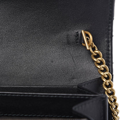 Gucci Calfskin Matelasse GG Marmont Chain Wallet Black 9 of 13