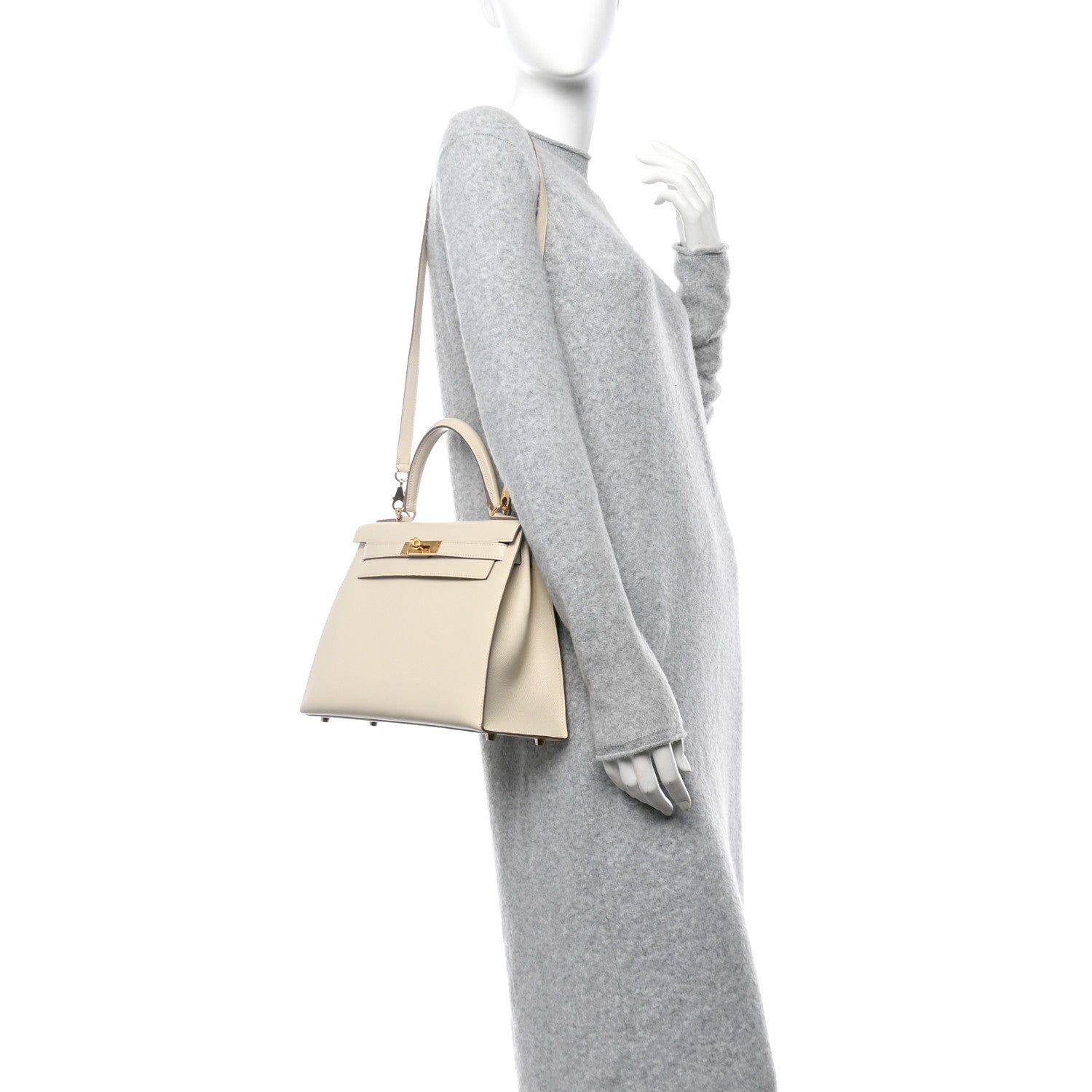 Hermes Epsom Kelly Sellier 28 Craie 2 of 16