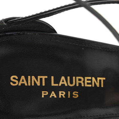 Saint Laurent Patent Cassandra 100 Ankle Strap Sandals 39.5 Black 8 of 10
