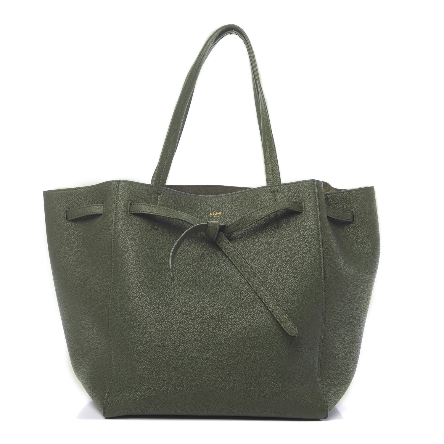 Celine Soft Grained Calfskin Medium Cabas Phantom Dark Khaki 1 of 10