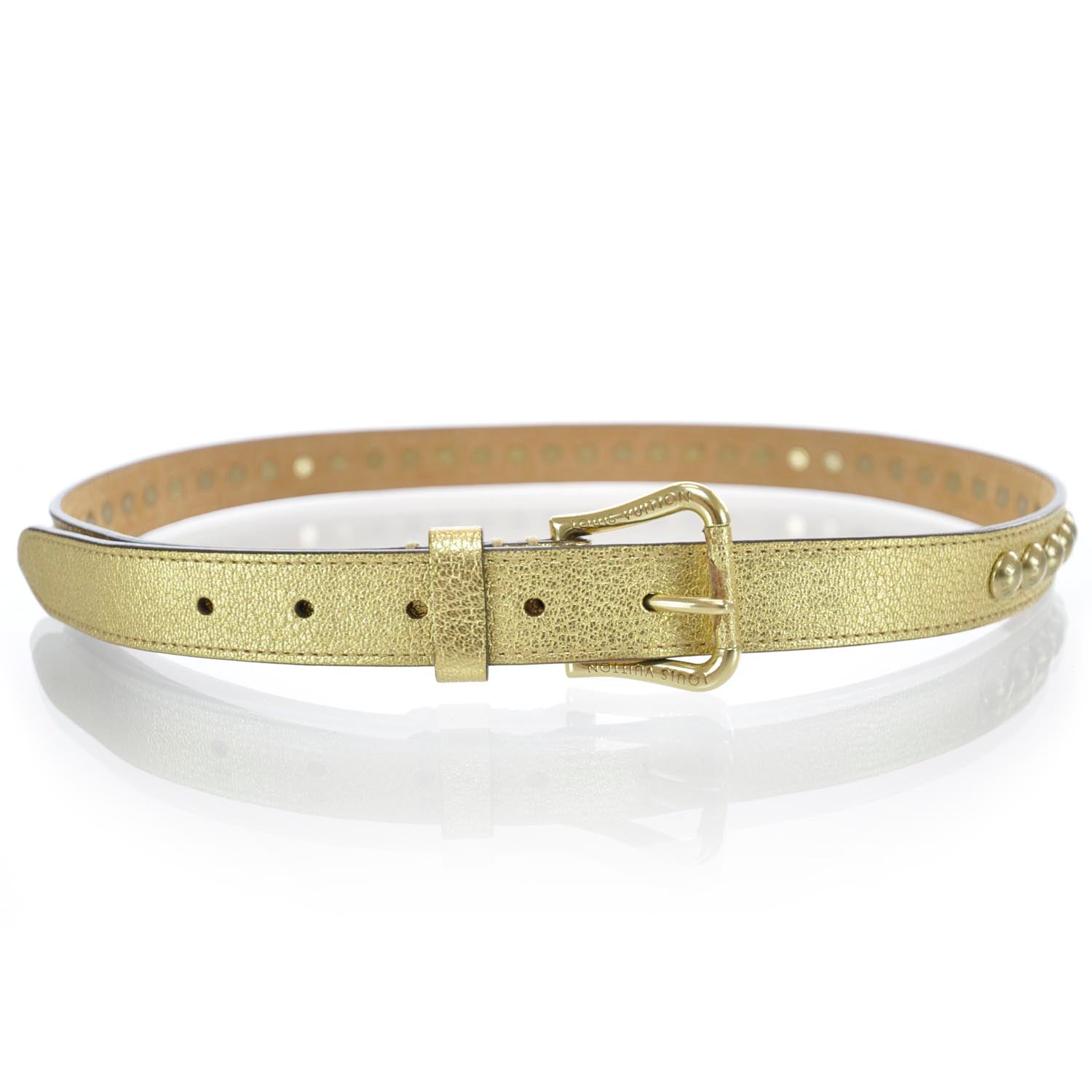 Louis Vuitton Leather Riveted Trunk Belt 90 36 1 of 8