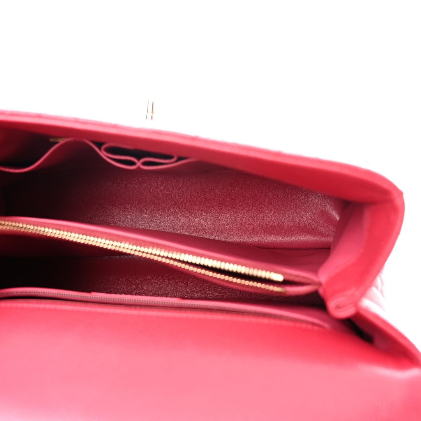 Caviar Quilted Small Coco Handle Flap Dark Pink