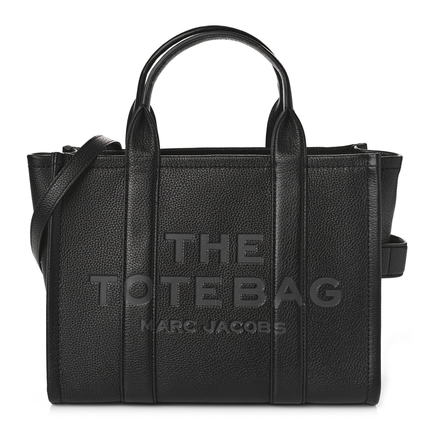 Marc Jacobs Grained Calfskin Medium The Tote Bag Black 1 of 8