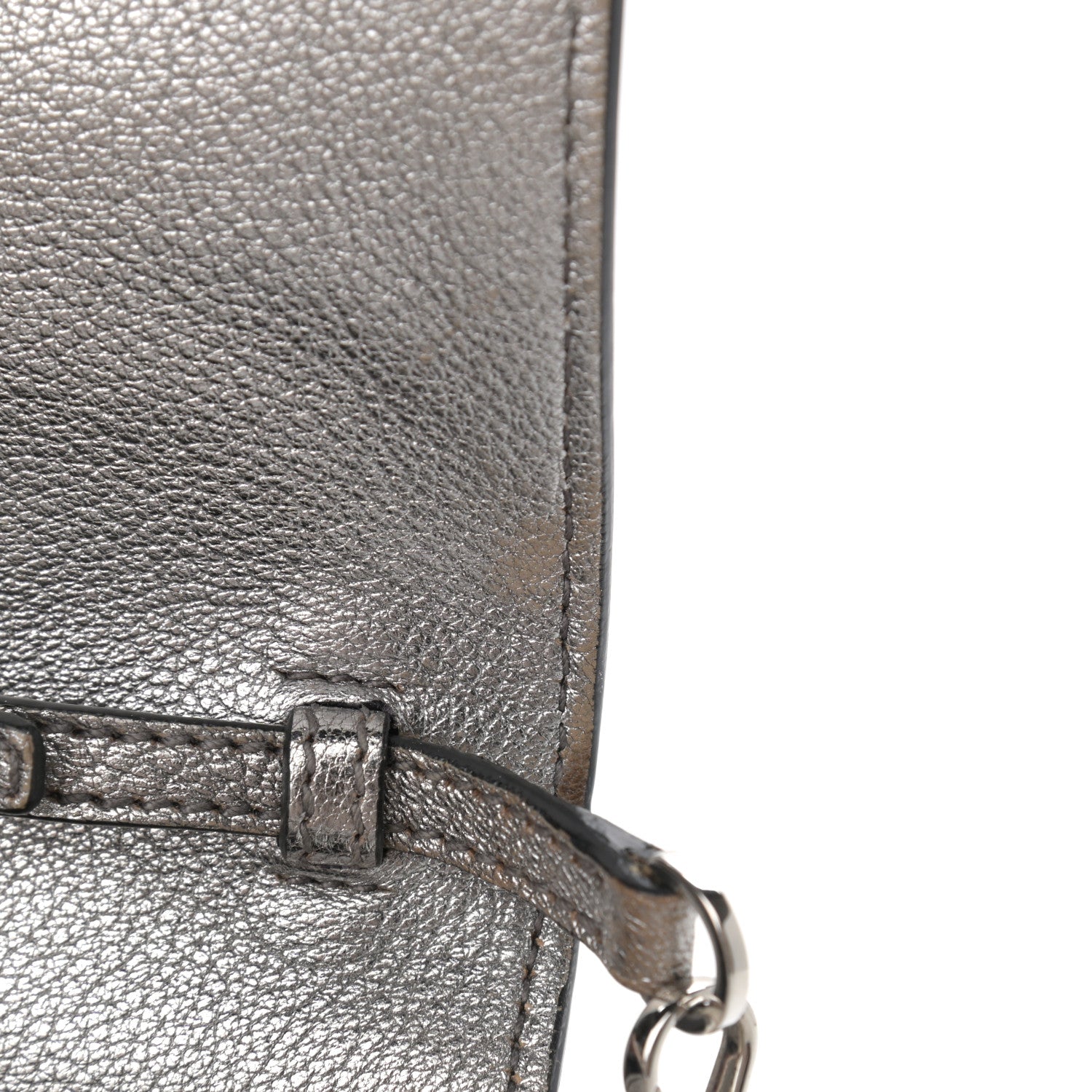 Miu Miu Metallic Goatskin Madras Crystal Embellished Shoulder Bag Cromo 12 of 12