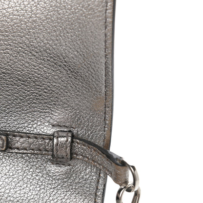 Miu Miu Metallic Goatskin Madras Crystal Embellished Shoulder Bag Cromo 12 of 12