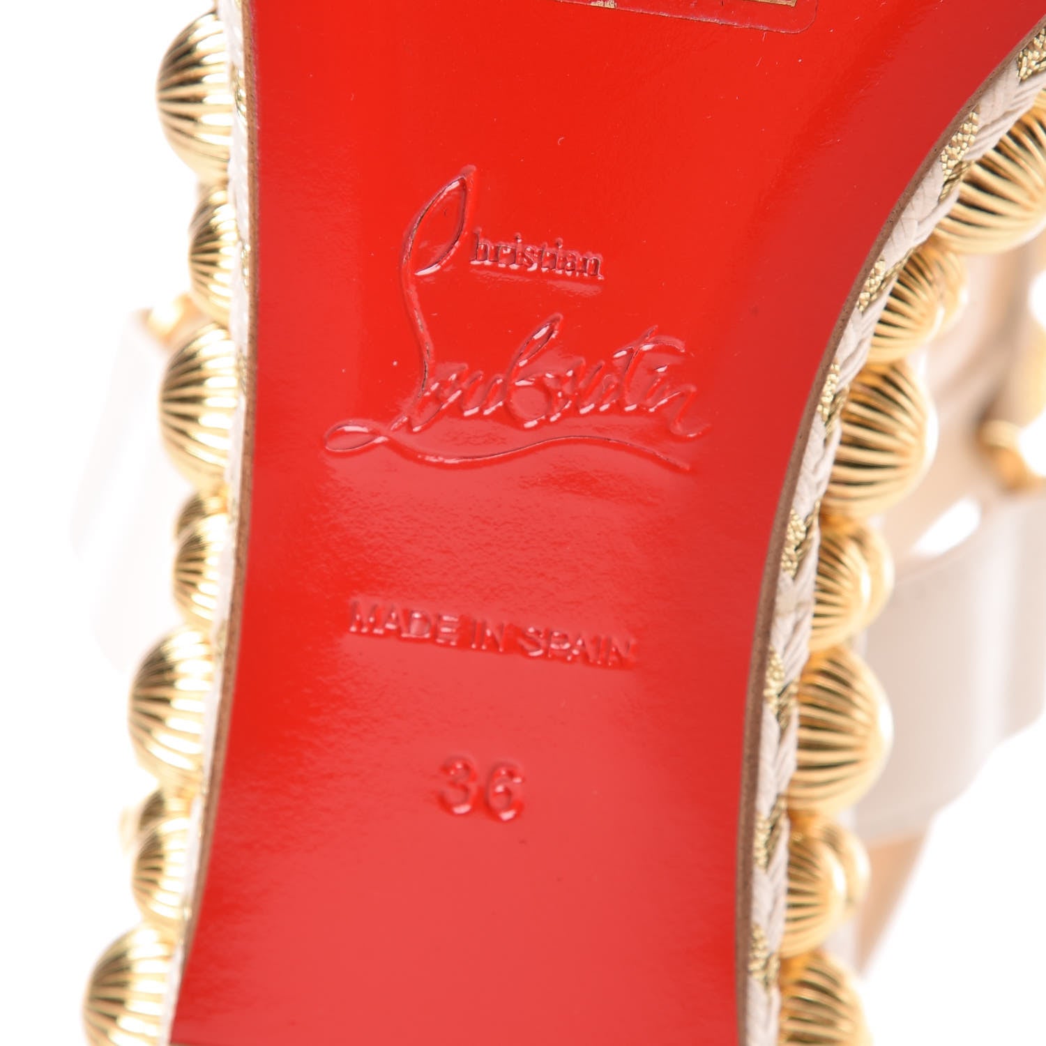Christian Louboutin Shiny Nappa Rondaclou 60 Platform Sandals 36 Latte 6 of 9