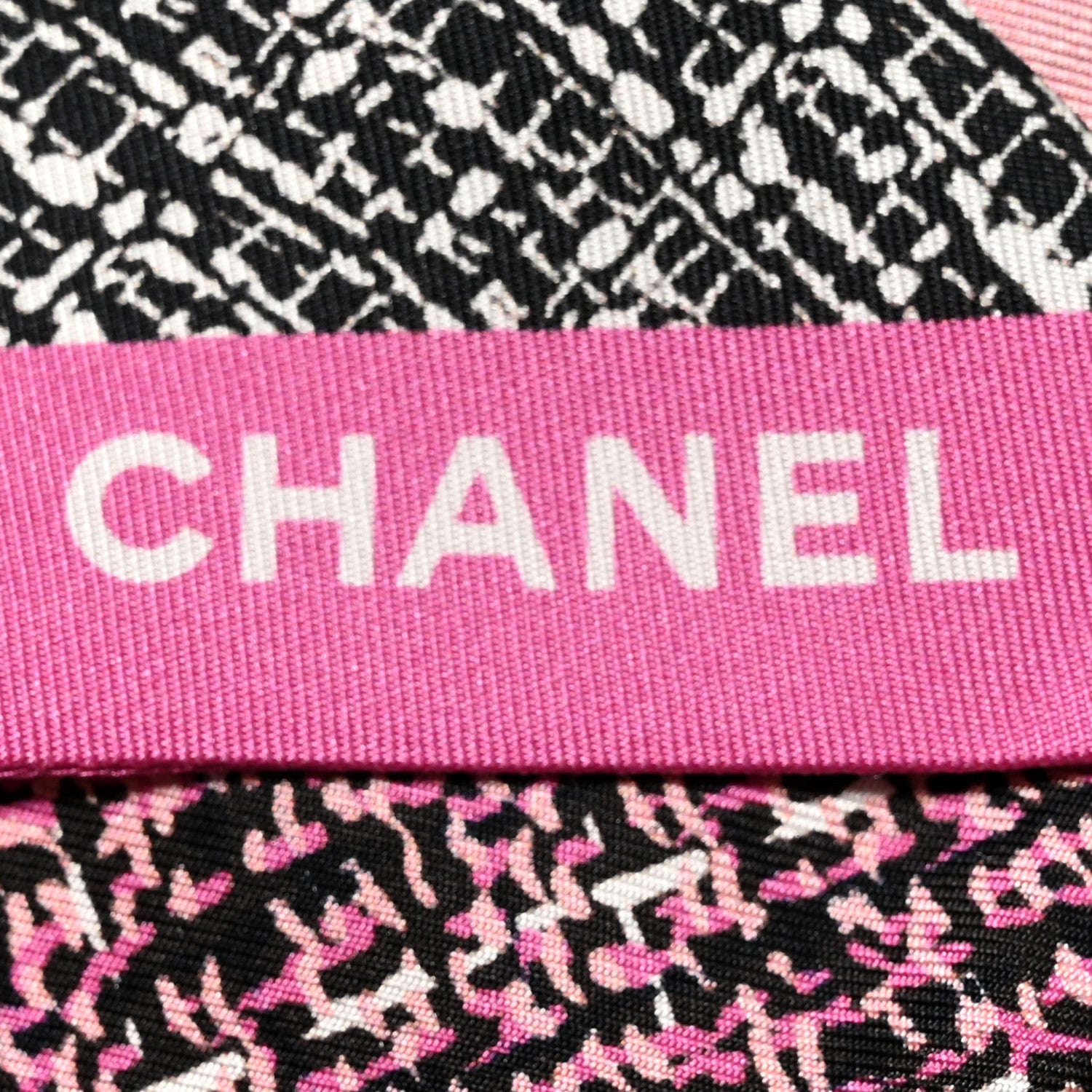 Chanel Silk Twill Slim Bandeau Scarf Pink Grey Light Pink 2 of 3