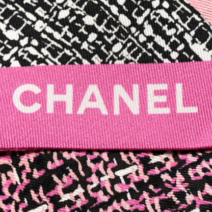 Chanel Silk Twill Slim Bandeau Scarf Pink Grey Light Pink 2 of 3