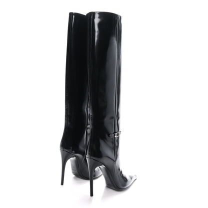Saint Laurent Glazed Calfskin Vendome 110 Boots 38 Black 4 of 9